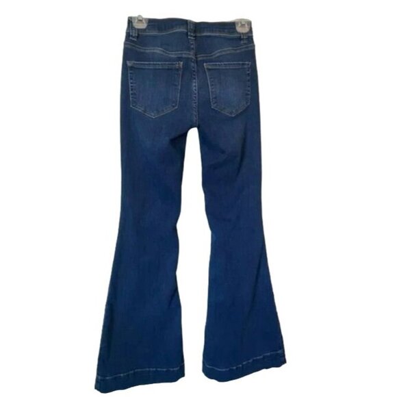 Free People Flare Jeans Dark Wash Fall Inseam 32 Long Extra Tall New Dawn - Picture 4 of 7